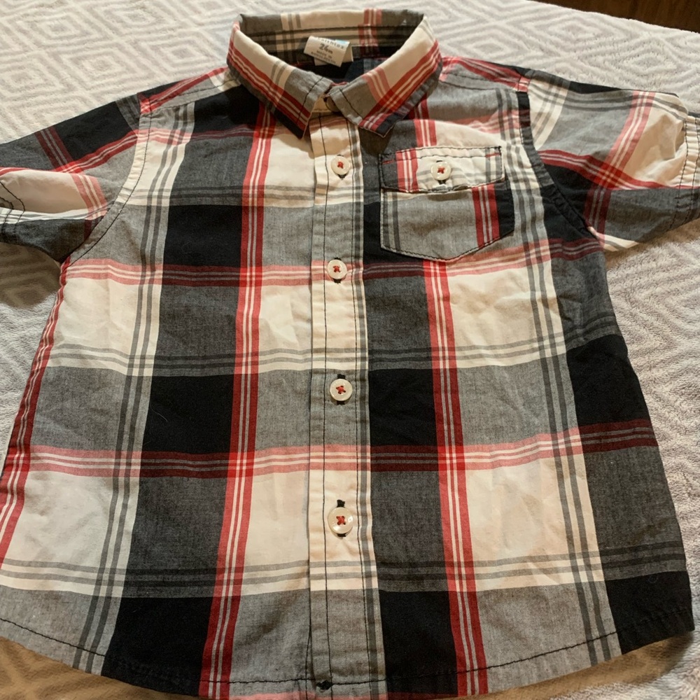 Healthtex Red and Black‎ Plaid Button Down Shirt